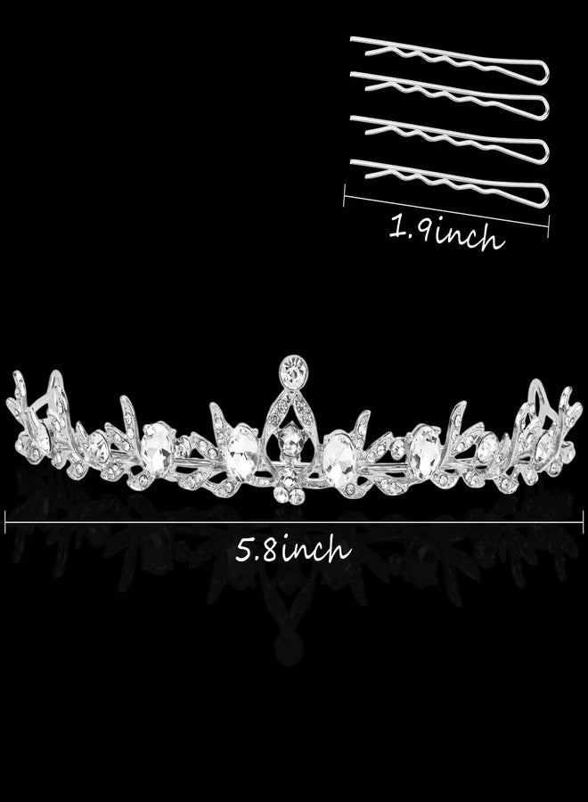CUBACO Silver Tiaras Crowns for Women Girls Rhinestone Wedding Tiara Crown for Bride Crystal Princess Crowns for Birthday Pageant Prom Bridal Hair Accessories Small - Image 4